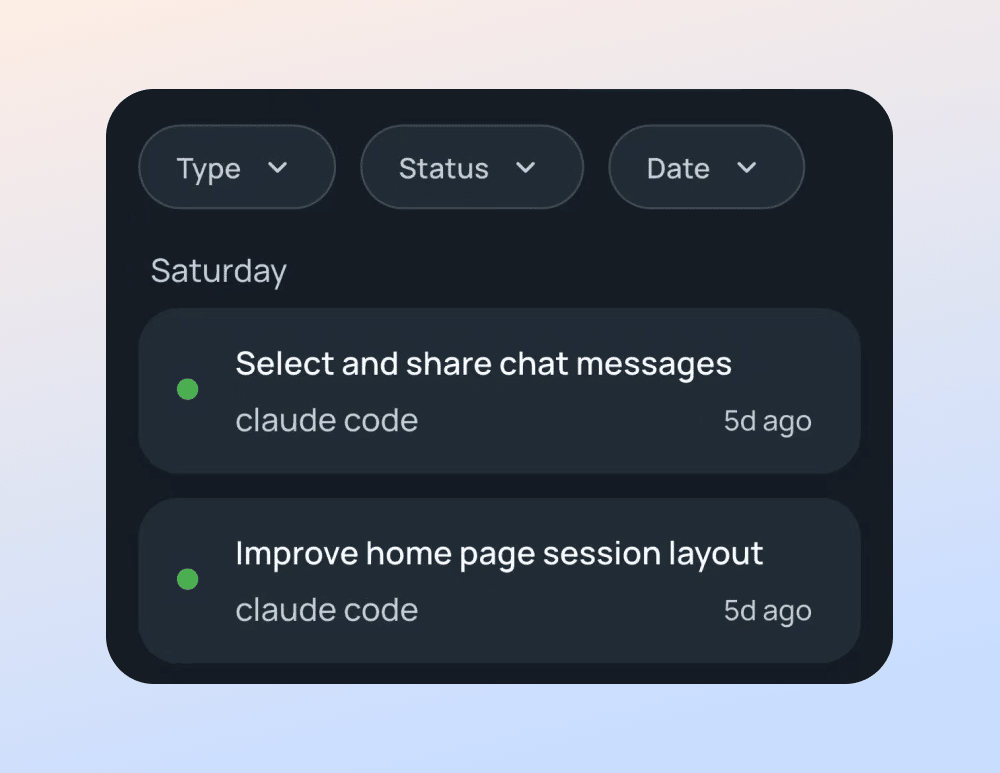Session organization in Vicoa