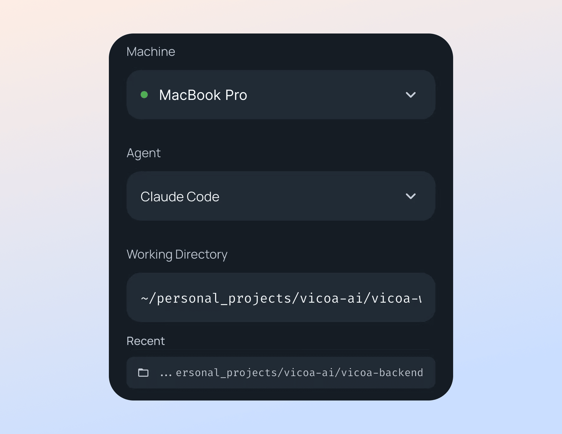Start agents from anywhere in Vicoa