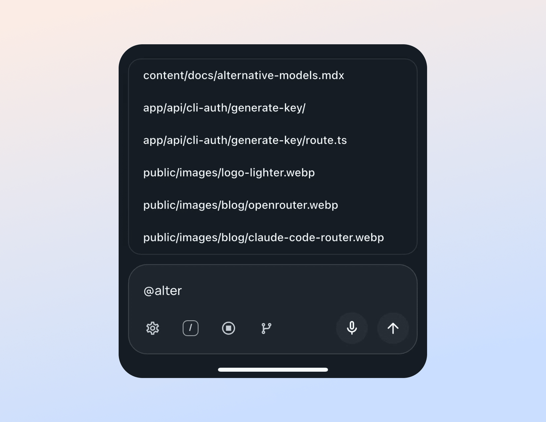 Fuzzy search for files with @ symbol in Vicoa